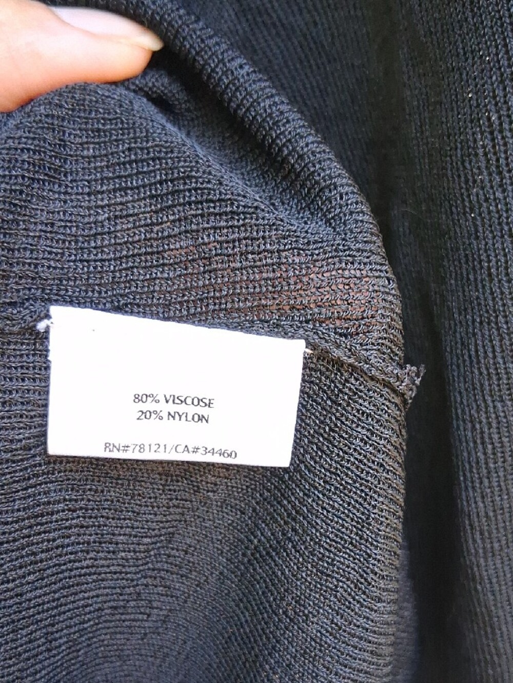 Eileen Fisher Black V-Neck Long Sleeve Lightweight Top - Picture 3 of 10